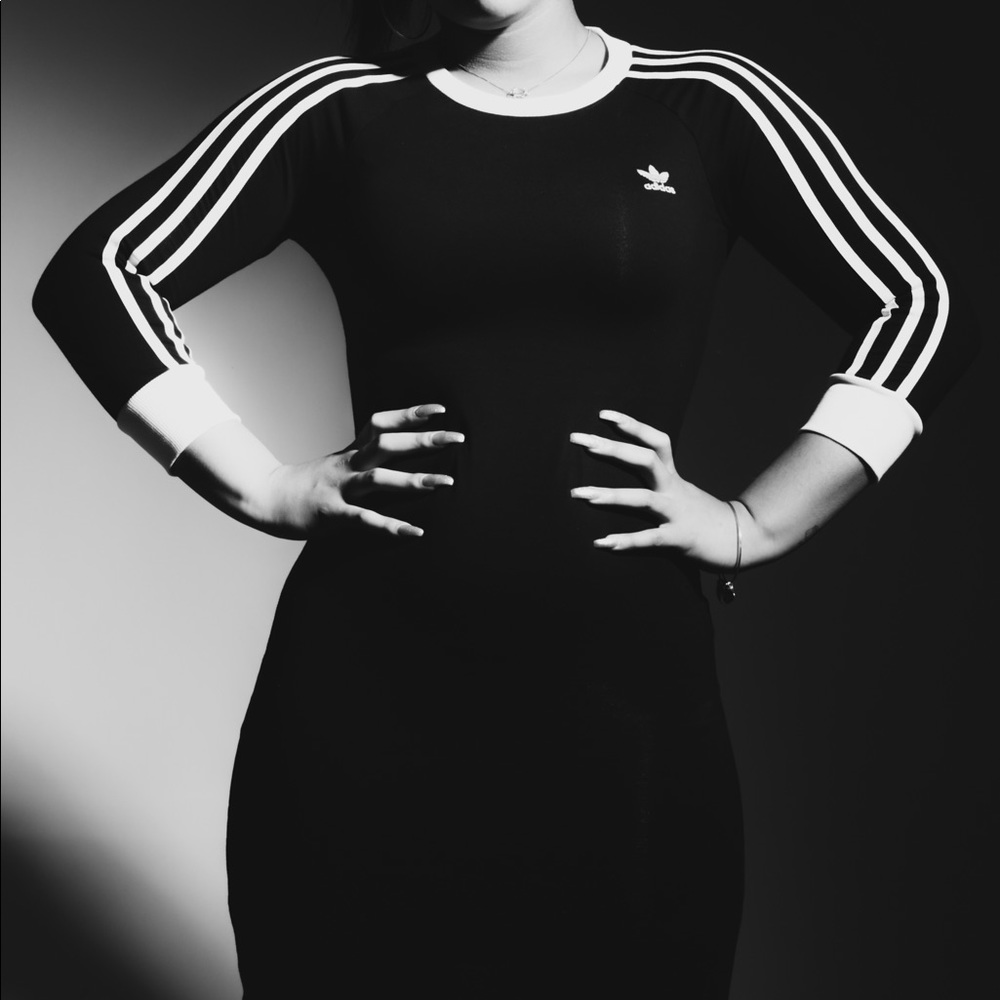 Black and white Adidas dress